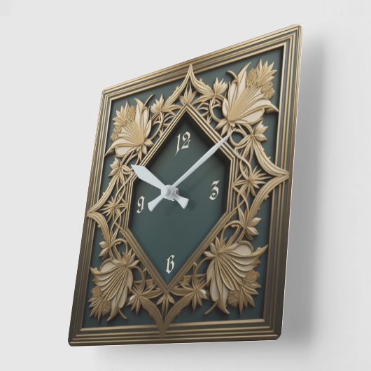 Art Deco Vierkante Klok (Hoek)