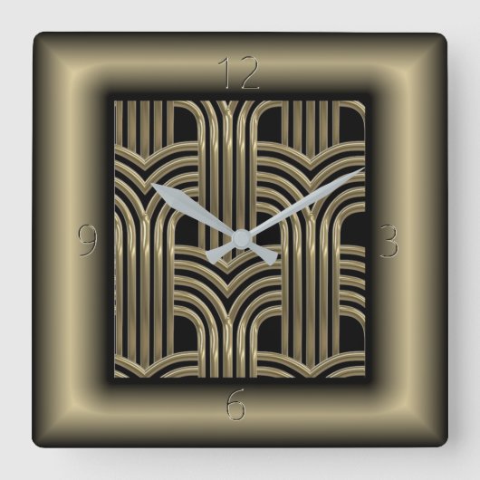 Art Deco Vierkante Klok (Voorkant)