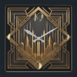 Art Deco Vierkante Klok<br><div class="desc">Geweldig klokontwerp. Je zult het leuk vinden als anderen. U kunt dit ontwerp vrij gebruiken voor andere producten die u wilt of om jouw tekst aan te passen en toe te voegen. Volg me voor meer. Met vriendelijke groet. Een leuke dag.</div>