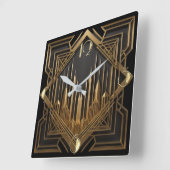 Art Deco Vierkante Klok (Hoek)