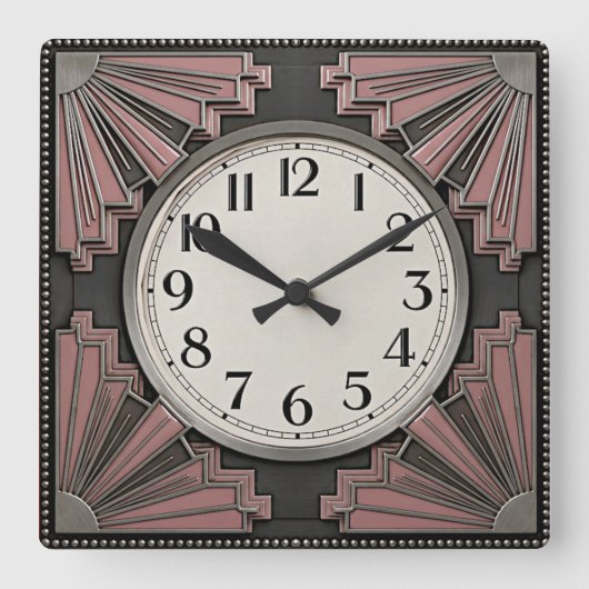 Art Deco Vierkante Klok (Voorkant)