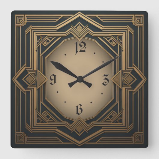 Art Deco Vierkante Klok (Voorkant)