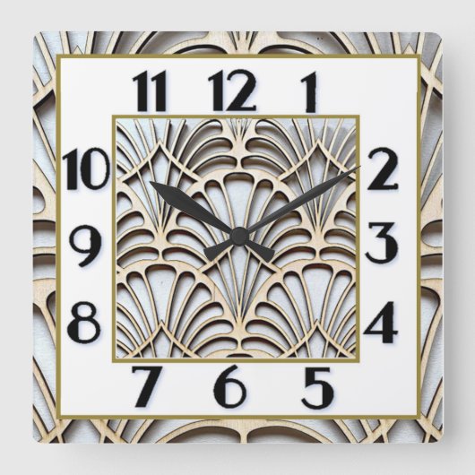 Art Deco Vierkante Klok (Voorkant)