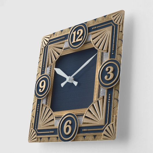 Art Deco Vierkante Klok (Hoek)