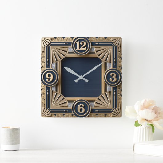 Art Deco Vierkante Klok (Huis)