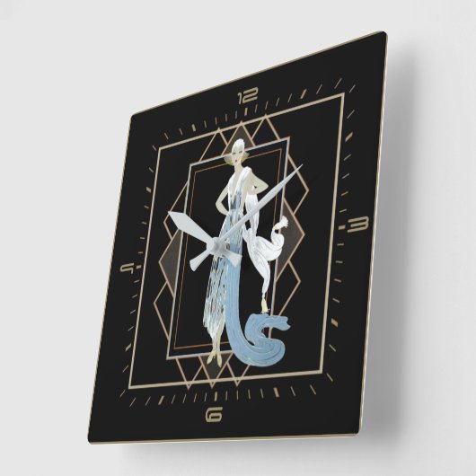 Art Deco Vierkante Klok (Hoek)