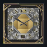 Art Deco Vierkante Klok<br><div class="desc">Uitstekend en kwalitatief hoogwaardig design. Je zult het leuk vinden als anderen. U kunt dit ontwerp vrij gebruiken voor andere producten die u wilt of jouw tekst toevoegen. Met vriendelijke groet.</div>