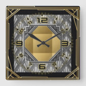 Art Deco Vierkante Klok (Voorkant)