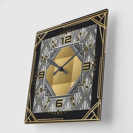Art Deco Vierkante Klok (Hoek)