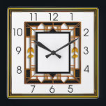 Art Deco Vierkante Klok<br><div class="desc">Geweldig klokontwerp. Je zult het leuk vinden als anderen. U kunt dit ontwerp vrij gebruiken voor andere producten die u wilt of om jouw tekst aan te passen en toe te voegen. Volg me voor meer. Met vriendelijke groet. Een leuke dag.</div>