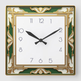 Art Deco Vierkante Klok