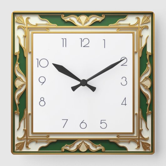 Art Deco Vierkante Klok (Voorkant)