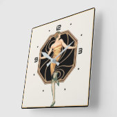 Art Deco Vierkante Klok (Hoek)