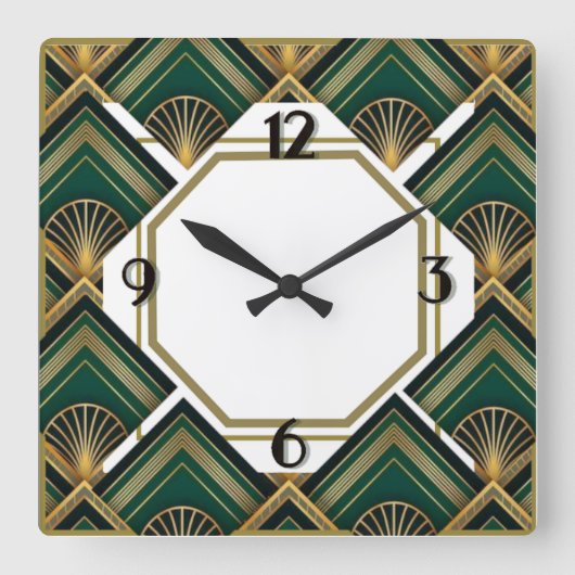 Art Deco Vierkante Klok (Voorkant)