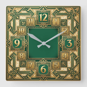 Art Deco Vierkante Klok