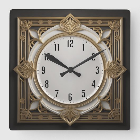Art Deco Vierkante Klok (Voorkant)