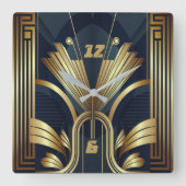 Art Deco Vierkante Klok (Voorkant)