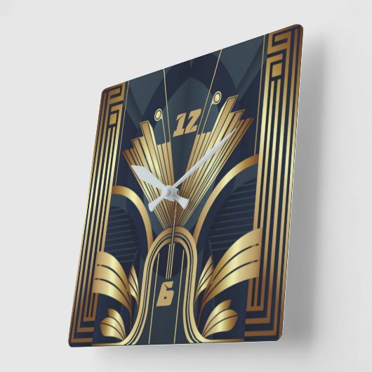 Art Deco Vierkante Klok (Hoek)