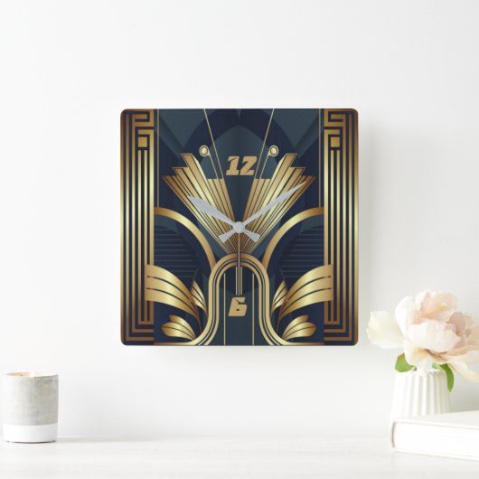 Art Deco Vierkante Klok (Huis)