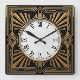 Art Deco Vierkante Klok