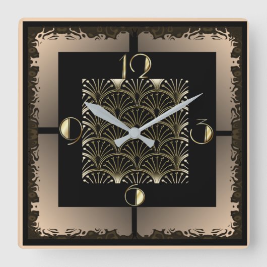 Art Deco Vierkante Klok (Voorkant)