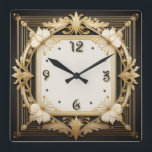 Art Deco Vierkante Klok<br><div class="desc">Geweldig klokontwerp. Je zult het leuk vinden als anderen. U kunt dit ontwerp vrij gebruiken voor andere producten die u wilt of om jouw tekst aan te passen en toe te voegen. Volg me voor meer. Met vriendelijke groet. Een leuke dag.</div>