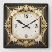 Art Deco Vierkante Klok (Voorkant)