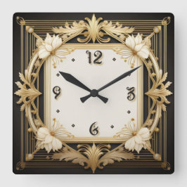 Art Deco Vierkante Klok