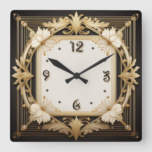 Art Deco Vierkante Klok (Voorkant)