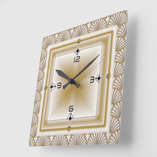 Art Deco Vierkante Klok (Hoek)