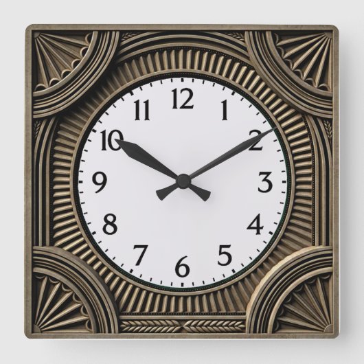Art Deco Vierkante Klok (Voorkant)
