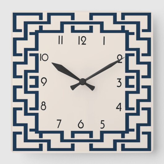 Art Deco Vierkante Klok (Voorkant)