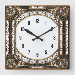Art Deco Vierkante Klok