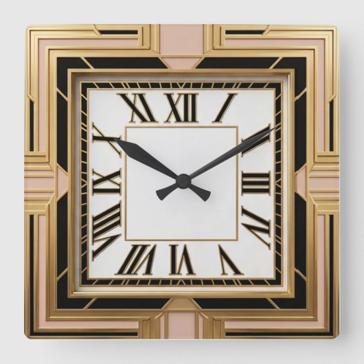 Art Deco Vierkante Klok (Voorkant)