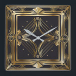 Art Deco Vierkante Klok<br><div class="desc">Geweldig klokontwerp. Je zult het leuk vinden als anderen. U kunt dit ontwerp vrij gebruiken voor andere producten die u wilt of om jouw tekst aan te passen en toe te voegen. Volg me voor meer. Met vriendelijke groet. Een leuke dag.</div>
