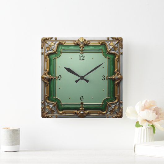 Art Deco Vierkante Klok (Huis)