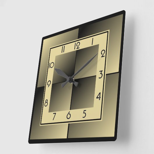 Art Deco Vierkante Klok (Hoek)