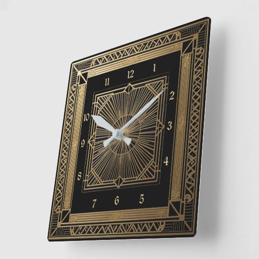 Art Deco Vierkante Klok (Hoek)