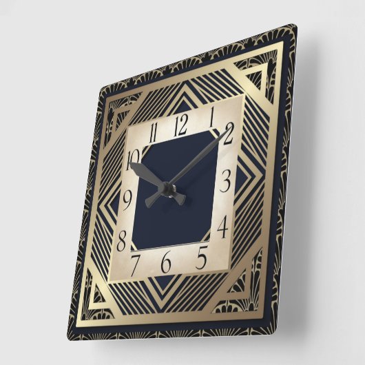 Art Deco Vierkante Klok (Hoek)