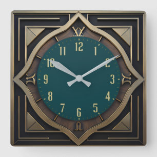 Art Deco Vierkante Klok