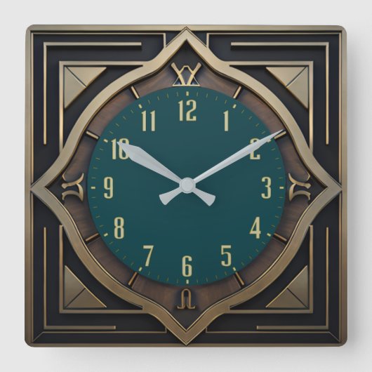 Art Deco Vierkante Klok (Voorkant)