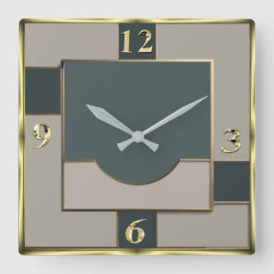 Art Deco Vierkante Klok
