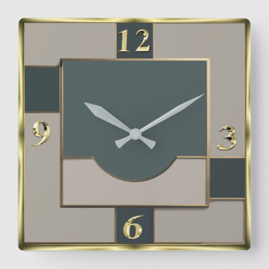 Art Deco Vierkante Klok (Voorkant)
