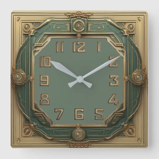 Art Deco Vierkante Klok (Voorkant)