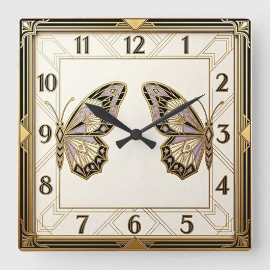 Art Deco Vierkante Klok (Voorkant)