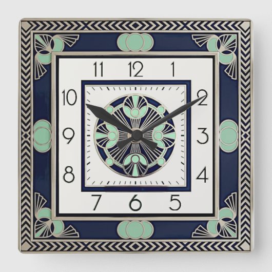 Art Deco Vierkante Klok (Voorkant)