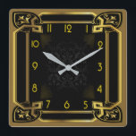 Art Deco Vierkante Klok<br><div class="desc">Geweldig klokontwerp. Je zult het leuk vinden als anderen. U kunt dit ontwerp vrij gebruiken voor andere producten die u wilt of om jouw tekst aan te passen en toe te voegen. Volg me voor meer. Met vriendelijke groet. Een leuke dag.</div>