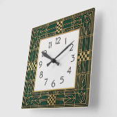Art Deco Vierkante Klok (Hoek)