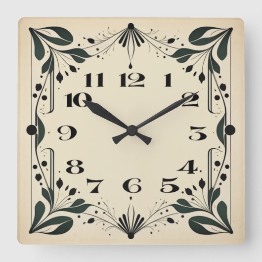Art Deco Vierkante Klok (Voorkant)