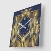 Art Deco Vierkante Klok (Hoek)